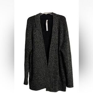 Lululemon Sweater Women Size 14 Cashmere Merino Wool Ribbed Cardigan Warm Chunky